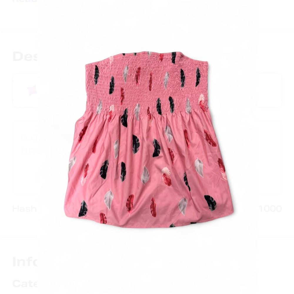 NWT SHEIN Pink Feather Print Crop Top
